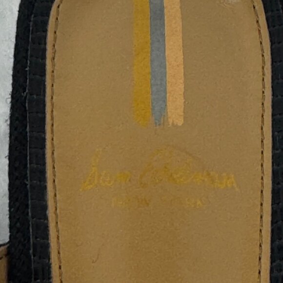 Sam Edelman New York Women's 8.5 Lavina Black Linen Buckle Square Toe Mule Slide - Picture 6 of 11